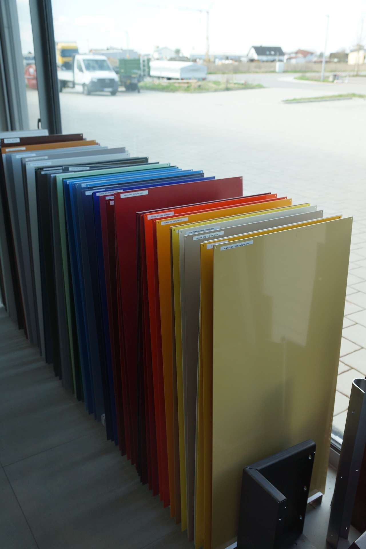 Verfügbare RAL Farben in der Ausstellung